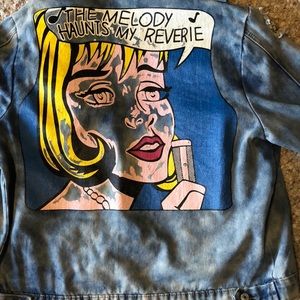 Graphic Acid Wash Denim Jacket